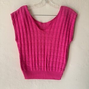 Pink Knit Sleeveless Top